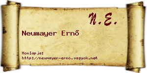 Neumayer Ernő névjegykártya